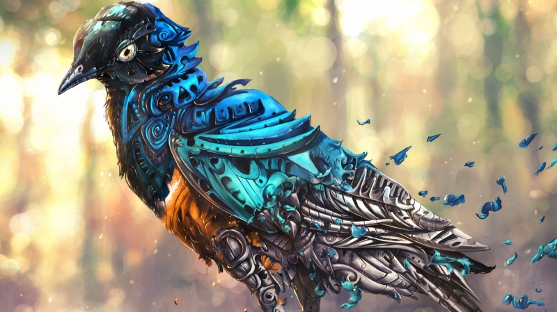 close-up, water, animal themes, bird, art and craft, peacock, robot, animal representation, ornate, animal, nature, blue, clockwork, day, white, vertebrate