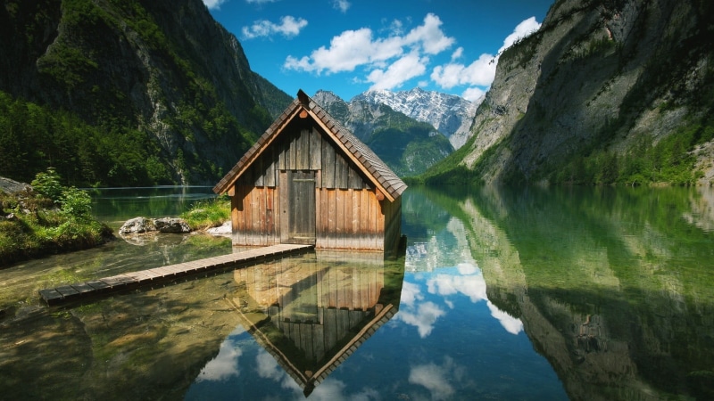 scenics - nature, mountain range, obersee, outdoors, tranquility, brown, beauty in nature, built structure, architecture, nature, body, obersee lake, mountains