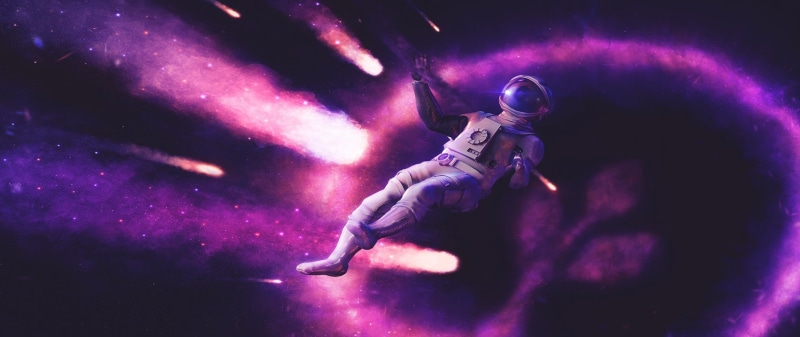 helmet, arts culture and entertainment, illuminated, sport, ultra-wide, 2K, adult, space, young adult, full length, headwear, science fiction, suit, space art