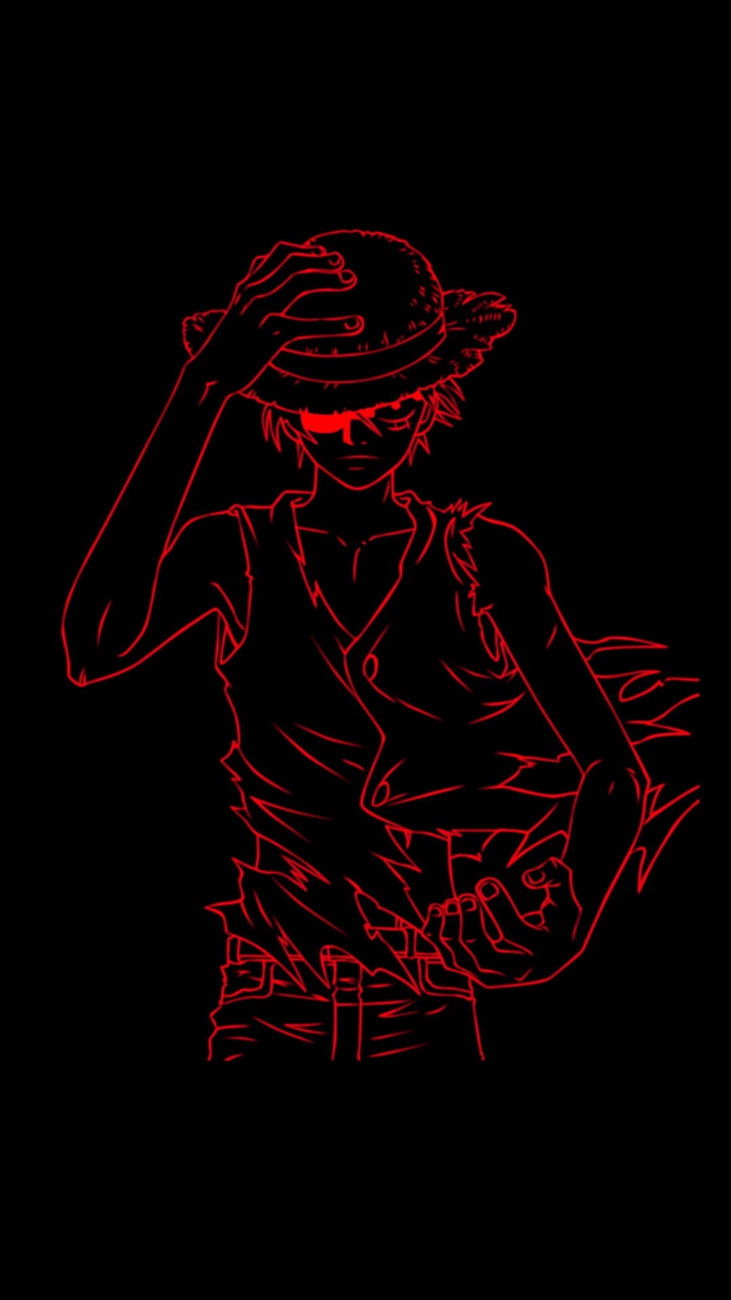Monkey D. Luffy, 1080P, anime, One Piece, red, anime boys