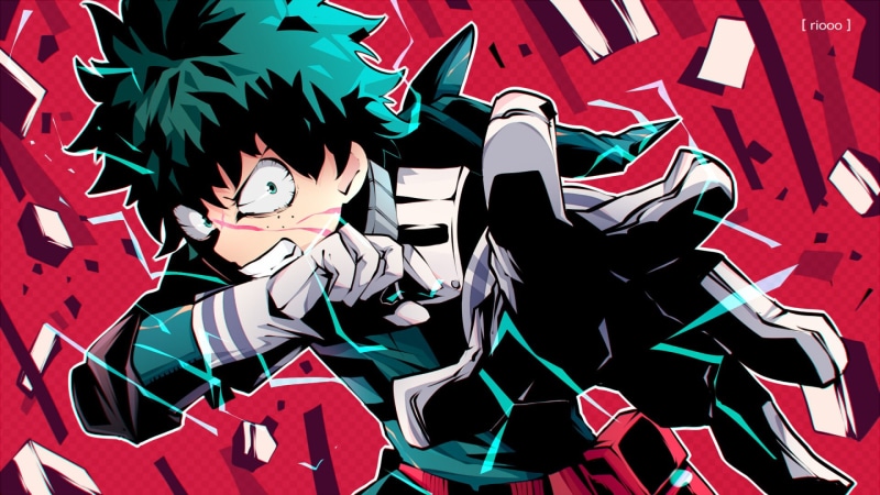 Belt, 1080P, one person, Green Hair, graffiti, side view, indoors, Green Eyes, Angry, My Hero Academia, art and craft, real people, Costume, wall - building feature