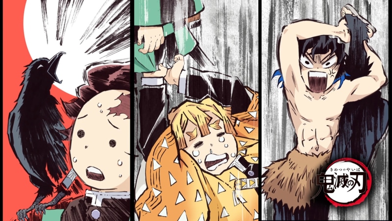 Anime, 4K, Zenitsu Agatsuma, Tanjirou Kamado, Inosuke Hashibira, Demon Slayer: Kimetsu no Yaiba