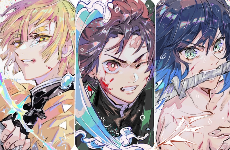 2K, Boy, Tanjirou Kamado, Demon Slayer: Kimetsu no Yaiba, Zenitsu Agatsuma, Anime, Inosuke Hashibira