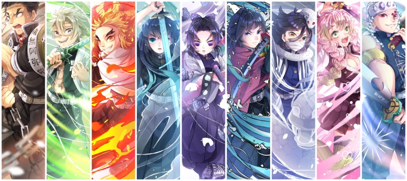 Himejima Gyomei, Giyu Tomioka (Kimetsu no Yaiba), Kochou Shinobu, rengoku kyoujurou, Shinazugawa Sanemi, Iguro Obanai, tokitou muichirou, Tengen Uzui, 2K