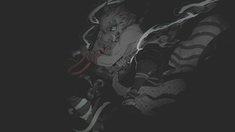 1080P, selective coloring, raspbearyart, dark background, Monster (anime), illustration, fan art, Slayer, minimalism, oscar vega, demon, Kimetsu no Yaiba