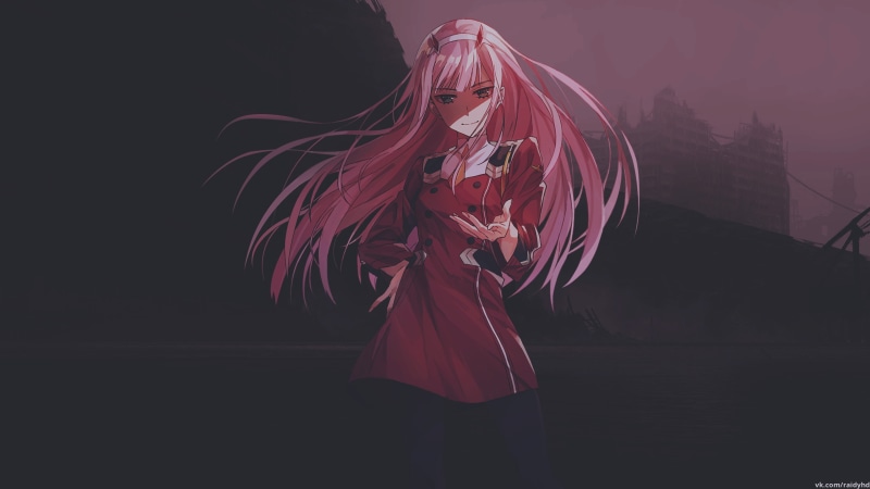 anime, 4K, picture-in-picture, Darling in the FranXX, anime girls, Zero Two (Darling in the FranXX)