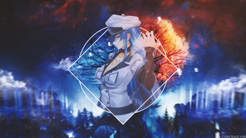 picture-in-picture, Esdeath, Esdeath (Akame Ga Kill!), anime, 4K, anime girls
