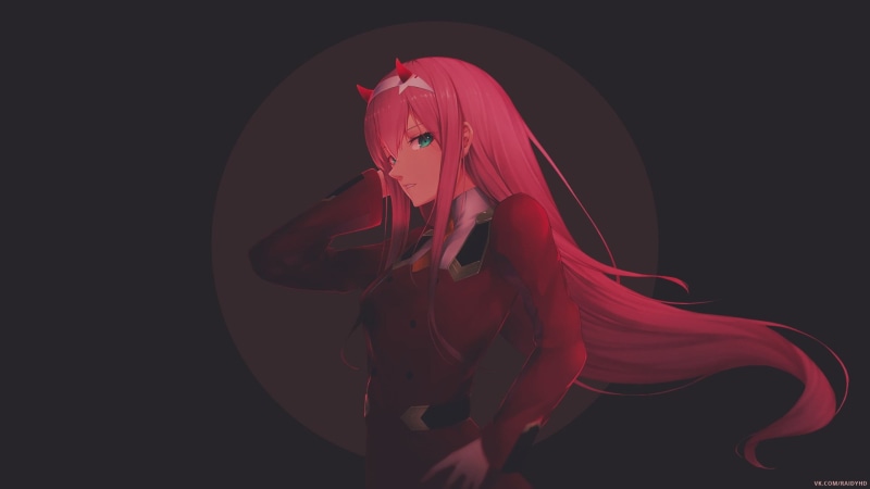 studio shot, female, cut out, abstract, haired, human body part, young women, copy space, horns, adult, one person, beauty, Darling in the FranXX, picture-in-picture
