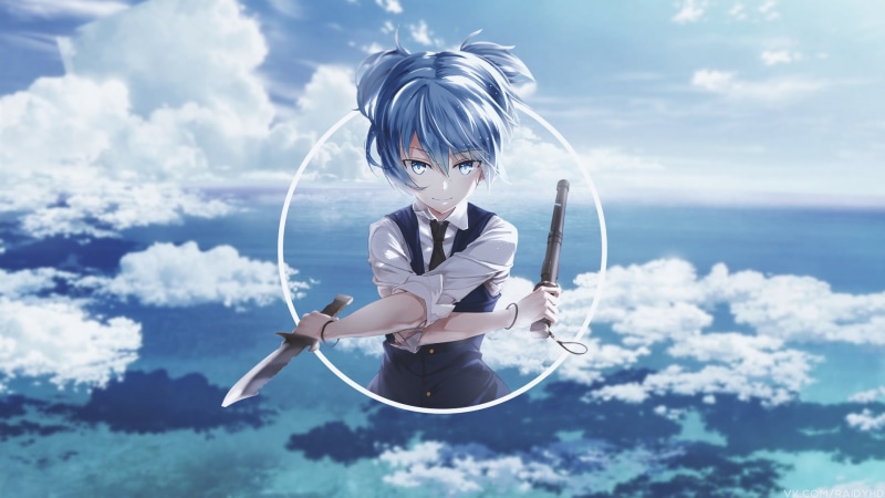 portrait, one person, outdoors, 1080P, picture-in-picture, front view, lifestyles, day, innocence, Shiota Nagisa, sea, cloud - sky, digital composite