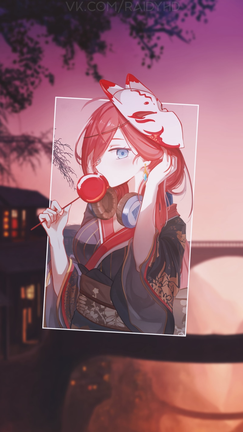 4K, anime girls, anime, Nakano Miku, picture-in-picture