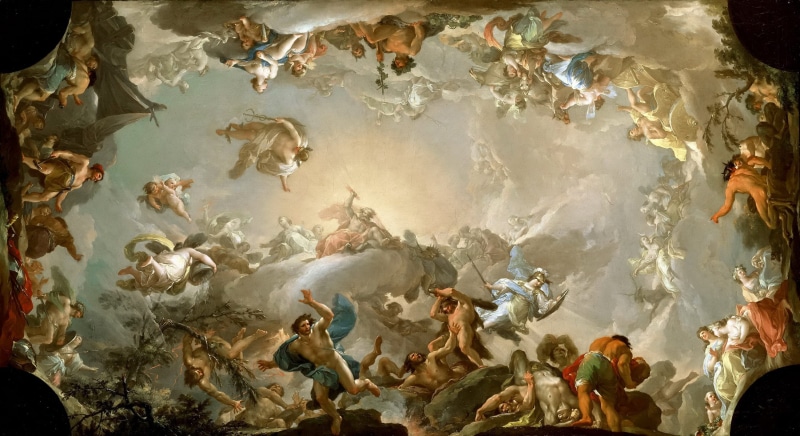 antique, animal, arts culture and entertainment, 1080P, concepts And Ideas, belief, mural, old-fashioned, spirituality, Francisco Bayeux and Subias, color Image