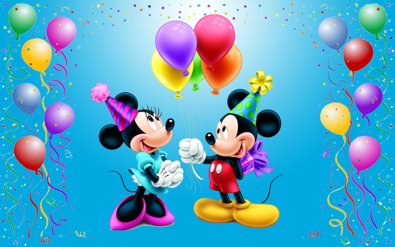 minnie, balloons, disney, picture, 2K, gifts, mouse, happy, desktop, birthday, mickey, mini, celebration
