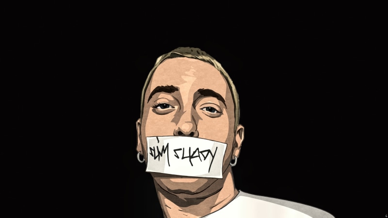 Eminem, Adobe Illustrator, digital art, 4K, fan art, Remaster, rap, Marshall Mathers, Photoshop, hip hop