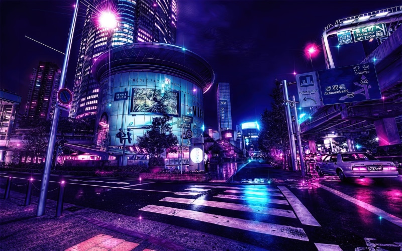 Tokyo, Photoshop, Neo-noir, Anime, edit, Color Burst, city, 2K