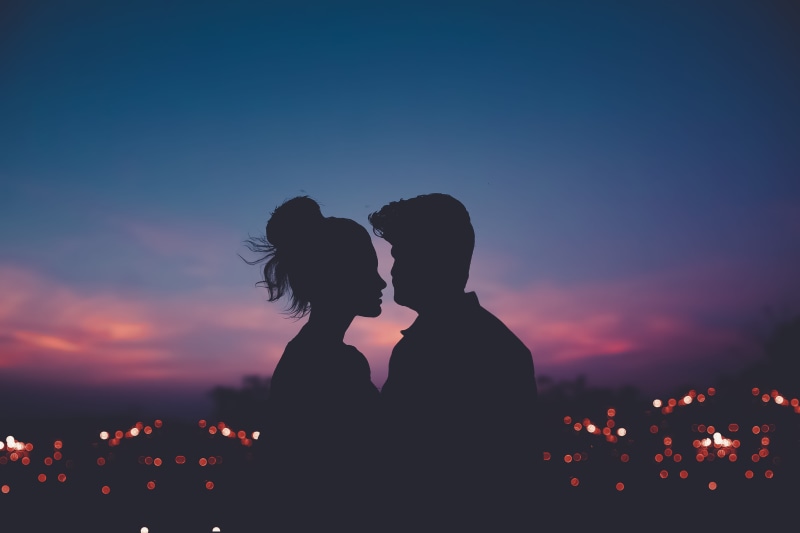 sunset, leisure activity, emotion, adult, women, man, love, positive emotion, real people, 5K, lifestyles, dawn, woman, people, silhouette, men, backlit