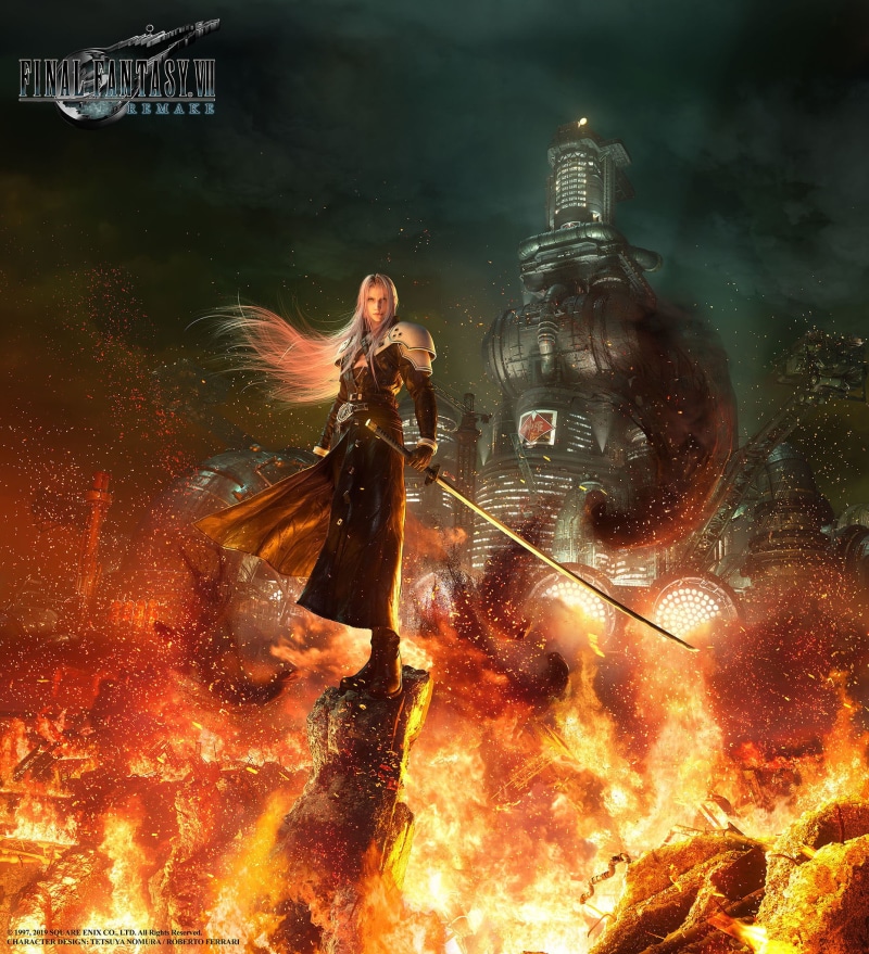 Midgar, Shinra, video games, Final Fantasy VII: Remake, Final Fantasy VII, fire, Sephiroth, 1080P