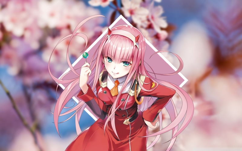 human representation, women, focus on foreground, cherry blossom, one person, hairstyle, childhood, toy, 1080P, day, lifestyles, close-up, outdoors, sakura (tree)