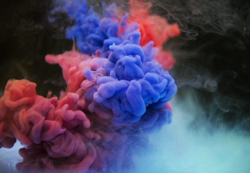 design, black background, art, softness, smoke, red, fantasy, abstract, paint, abstraction, colour, multi colored, color, motion, sea, blue, studio shot