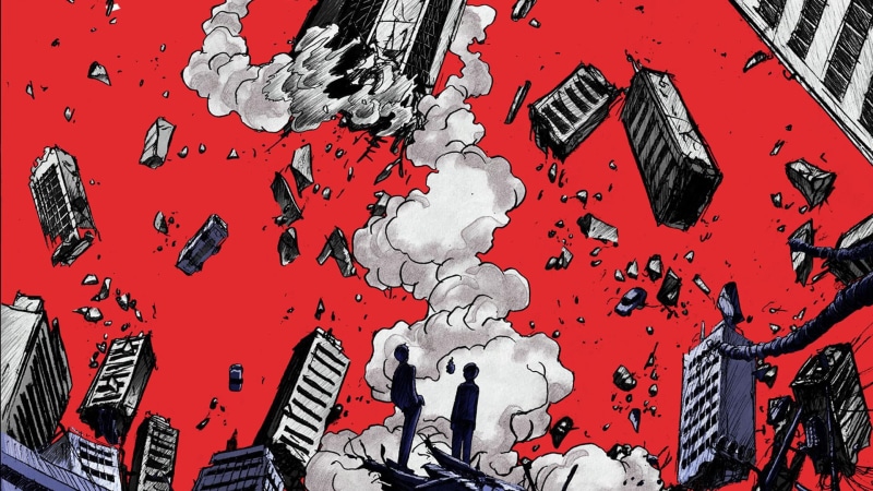 1080P, Arataka Reigen, Mob Psycho 100, Shigeo Kageyama, smoke, debris