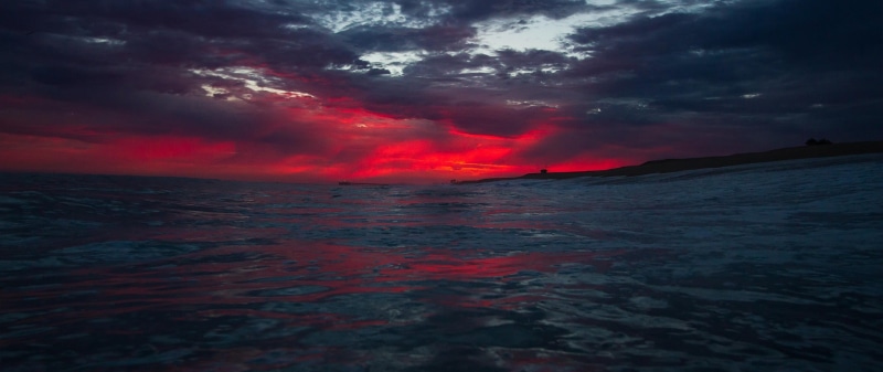 water, 2K, calm, no people, night, mountain, island, lava, sunset, sky, ultra-wide, red, sea, cloud - sky, beauty in nature, power in nature, body, land