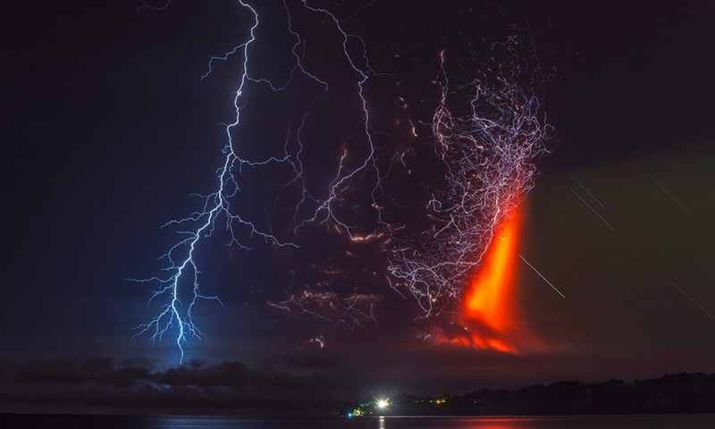 extreme weather, no people, water, cloud - sky, beauty in nature, lake, lightning, night, storm, sign, power in nature, landscape, environment