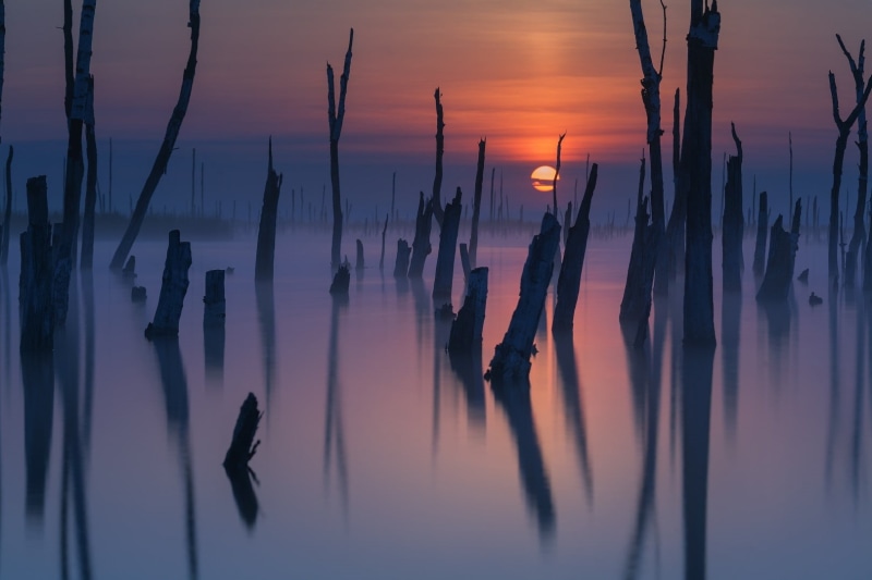 water, 720P, beauty in nature, cloud - sky, idyllic, scenics - nature, sky, landscape, non-urban scene, tranquil scene, mist, silhouette, reflection, atmosphere
