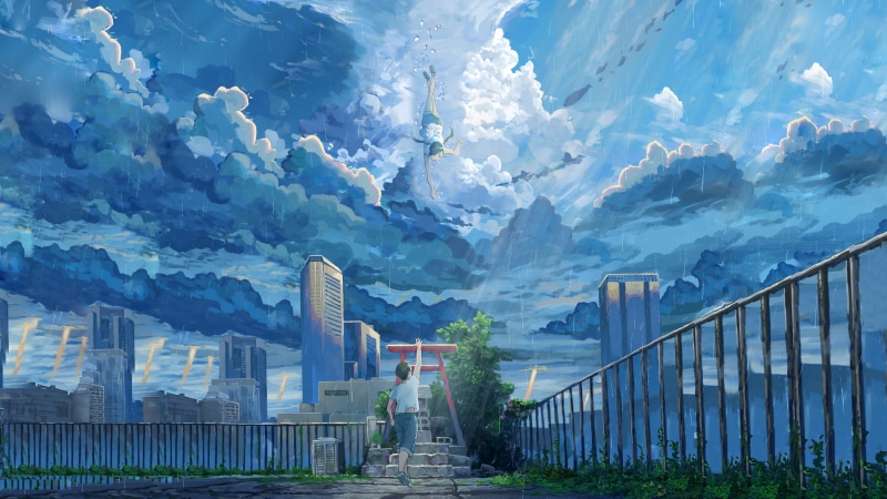 rain, Hodaka Morishima, 4K, sky, city, Tenki no Ko, Hina Amano, Weathering With You
