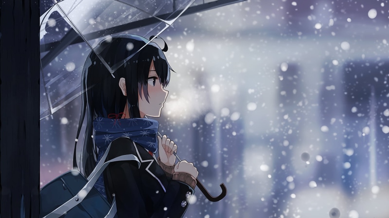1080P, beautiful, mode of transportation, adult, street, anime, smiling, one Person, raindrop, people, day, females, real people, snow, protection, looking