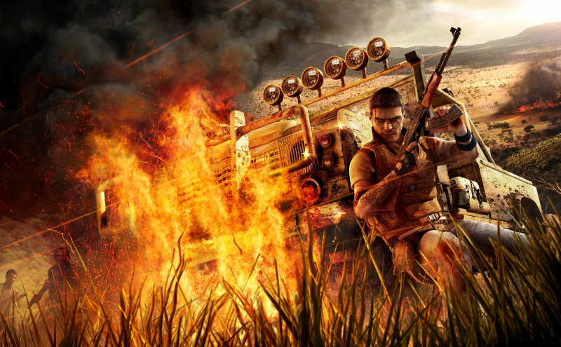 protection, cry, men, group of people, adult, accidents and disasters, rescue worker, Far Cry 2, heat - temperature, 5K, outdoors, burning, firefighter