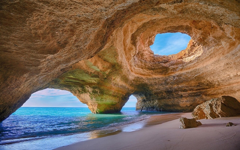 geology, rock formation, sandstone, beauty in nature, landscape, beach, rock, natural arch, sea, erosion, scenics - nature, land, solid, body, sky, eroded