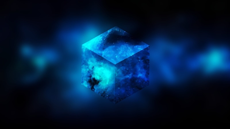 luxury, no people, space, single object, geology, cube, dark, blue, precious gem, crystal, gemstone, close-up, mineral, glowing, 3D, black, abstract, studio shot