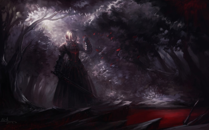 celebration, beauty in nature, outdoors, illustration, Fate/Stay Night, blurred motion, sullen, mojivjuji, fantasy art, motion, black Color, sky, fate