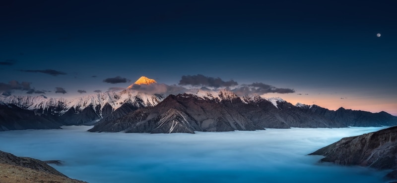 1080P, travel destinations, scenics - nature, clouds, panoramas, volcanic crater, outdoors, environment, rock - object, snow, mountains, cloud - sky, mountain range
