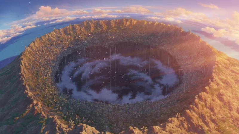 scenics - nature, mountain, pollution, digital composite, tree, city, cloud - sky, plant, outdoors, nature, landscape, anime, fish-eye lens, sky, 1080P