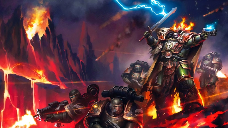 space marines, 1080P, Volcano, primarch, Salamanders, Warhammer 40 000