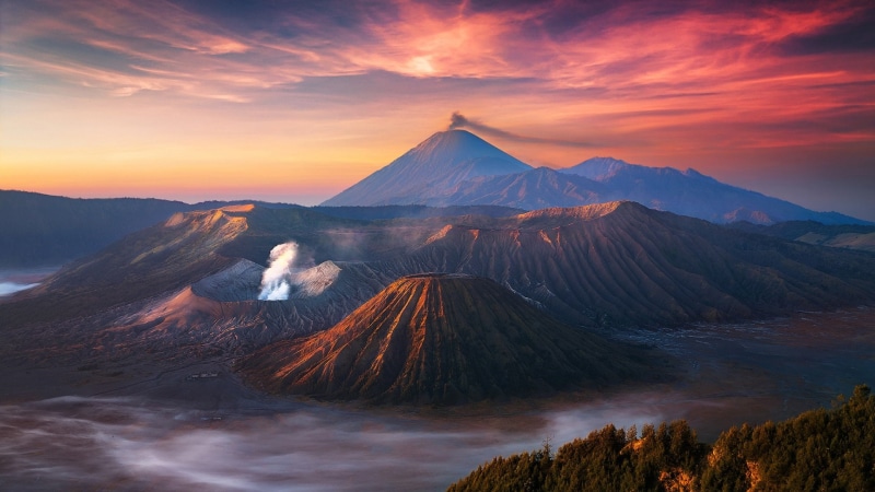 active volcano, cloud, bromo tengger semeru national park, indonesia, national park, stratovolcano, volcanic landform, sky, 1080P, mountain, volcano, asia