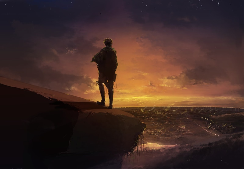 standing, man, Attack On Titan, Anime, cliff, Levi Ackerman, digital, 720P