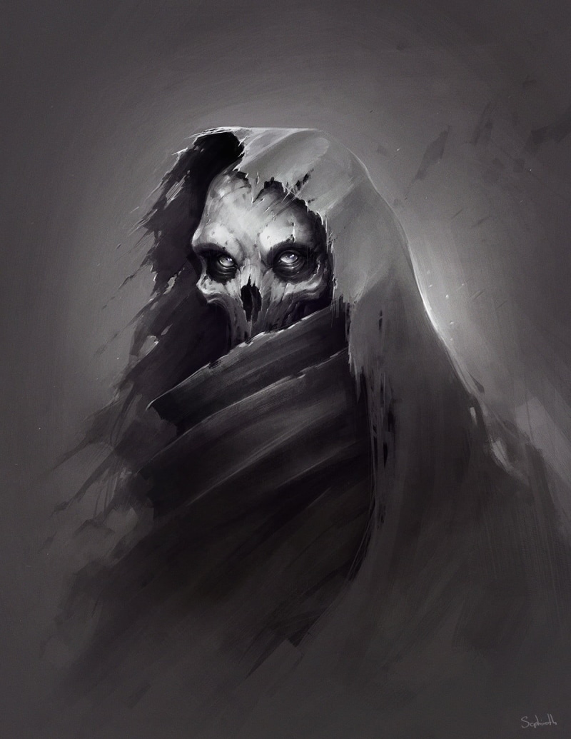 skull, horror, digital art, evil, grim, halloween, women, indoors, bizarre, Sephiroth Art, celebration, adult, men, mouth open, digital composite