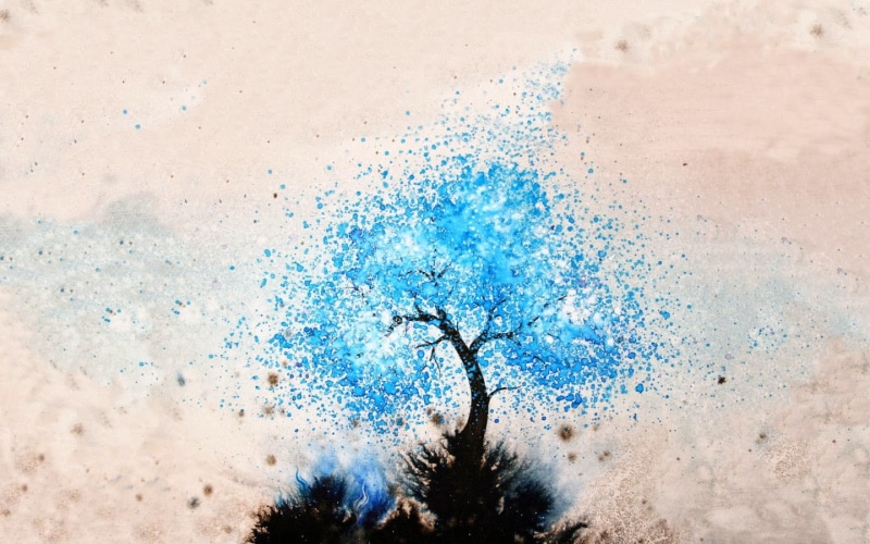 no people, trees, drop, high angle view, leafed, close-up, abstract, splashing, plant, nature, day, creativity, 720P, water, wet, outdoors, painting, motion