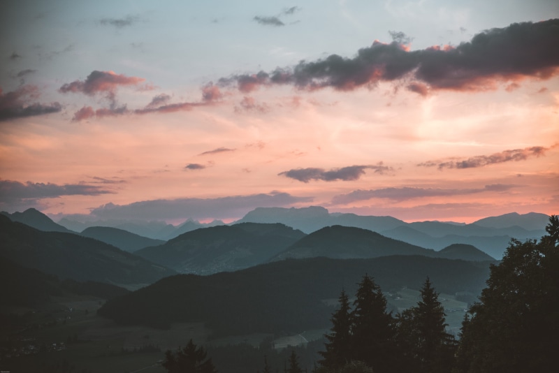 mother nature, skyscape, non-urban scene, tranquil, silhouette, tree, mountain, majestic, scenery, trees, mountains, tranquil scene, beauty in nature, nature