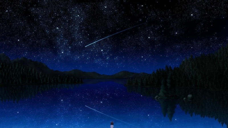 meteor, starry, night, night sky, 1080P, space, shooting star, stars