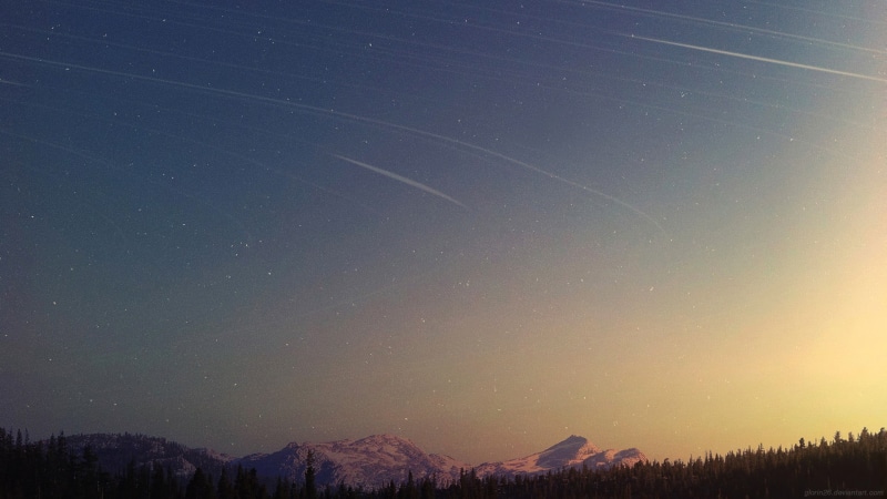 galaxy, shooting stars, mountain Range, sky, beauty In Nature, watermarked, star Field, no People, environment, star trail, stars, winter, mountain Peak