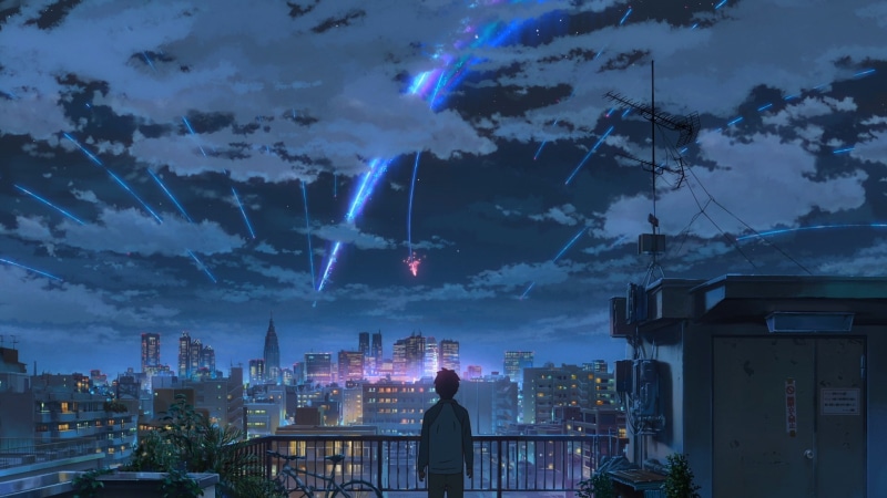 Kimi no Na Wa, comet, 1080P, Makoto Shinkai, starry night