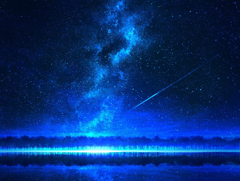 star, tranquil scene, 720P, tranquility, Sky, milky way, space, Comet, nature, star - space, land, star field, Anime, astronomy, Night, lake, idyllic
