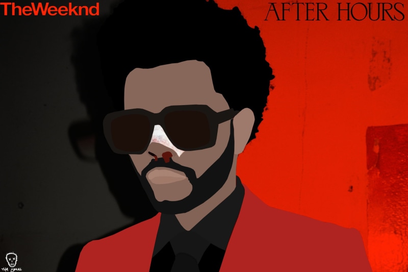 The Weeknd, Flatdesign, material minimal, XO, After Hours (Album), music, red, minimalism, 1080P