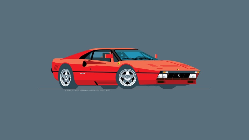 copy space, Flatdesign, car, sports car, 2K, racecar, toy, indoors, Ferrari, colored background, studio shot, red, toy car, cut out, motor vehicle, digital art