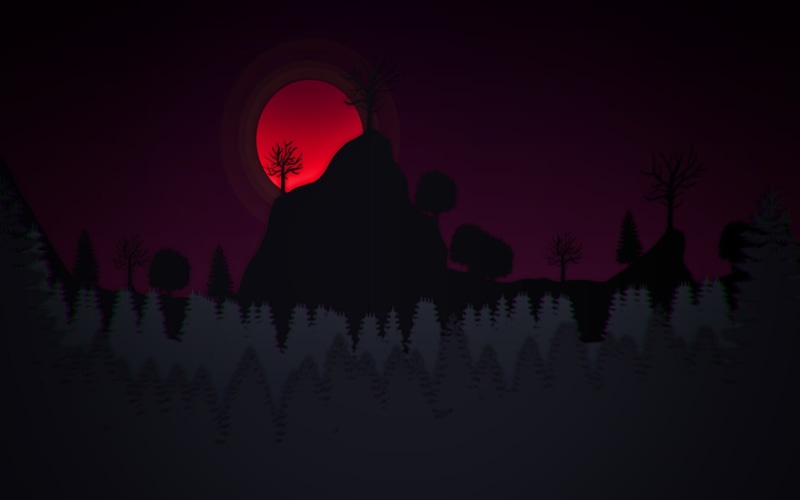720P, nature, artwork, landscape, Flatdesign, dark