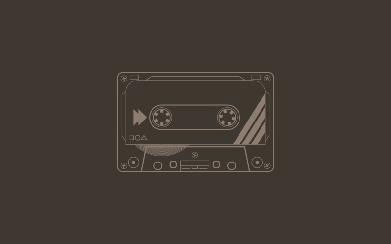 1080P, cassette, minimalism, Flatdesign, artwork