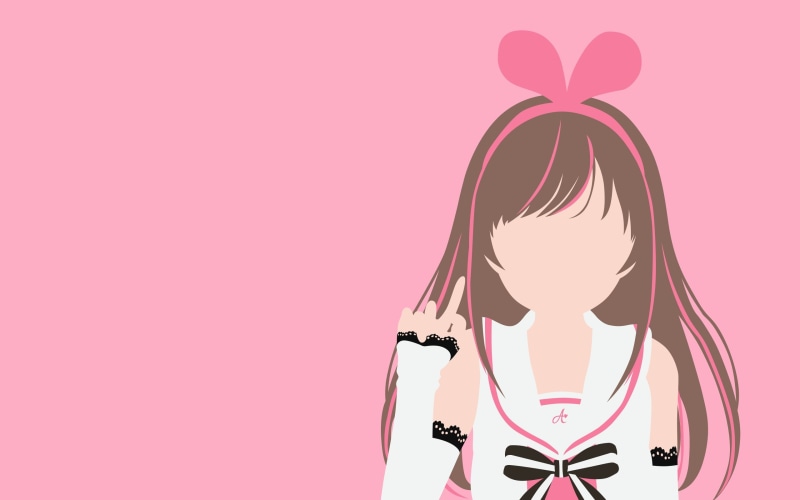 Anime Girls, 2K, minimalism, Flatdesign, Simple Background, Kizuna Ai