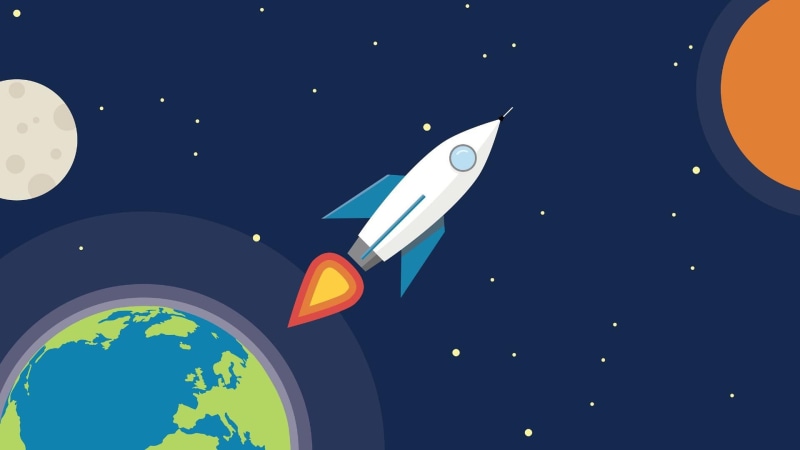 rocket, earth, sphere, 1080P, stars, artwork, graphic design, technology, graphics, starry sky, direction, moon, illustration, minimal art, astronomy